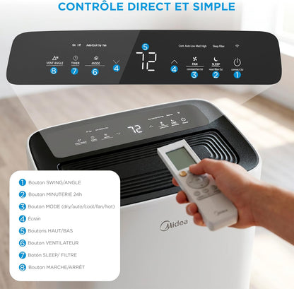 Climatiseur Mobile 3 en 1 avec App de Contrôle & Télécommande
