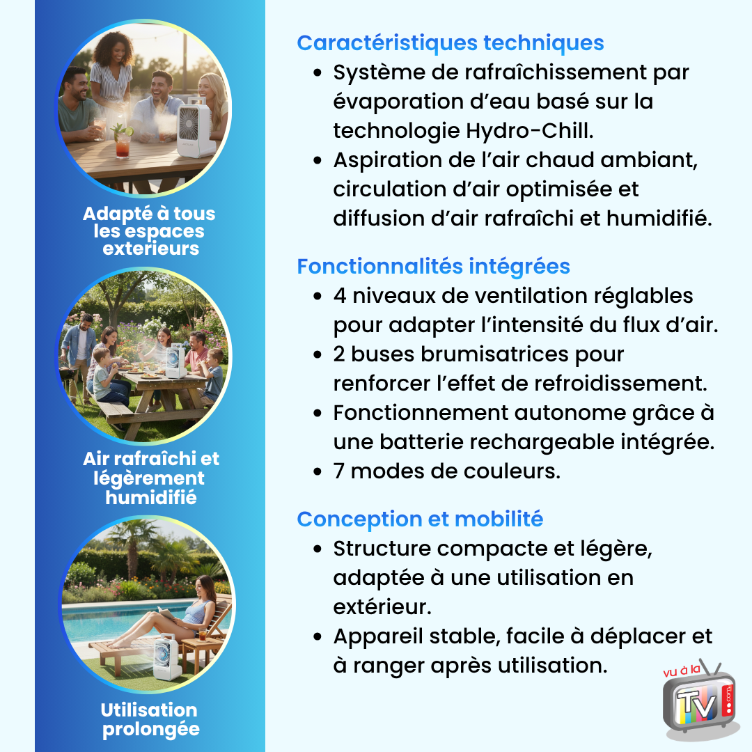 Rafraichisseur d'Air et Climatiseur Mobile Exterieur