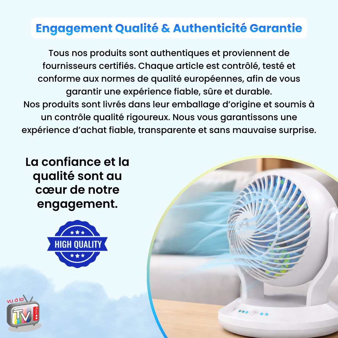 Ventilateur Portable Oscillant 360°