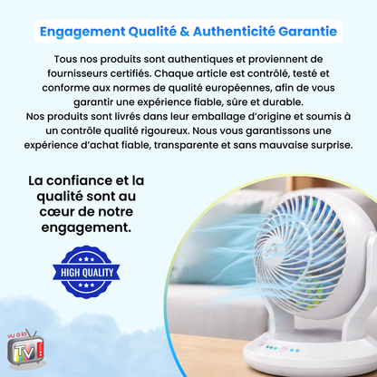 Ventilateur Portable Oscillant 360°
